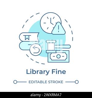 Library fine soft blue concept icon Stock Vector