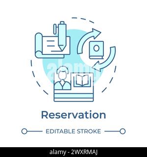 Reservation soft blue concept icon Stock Vector