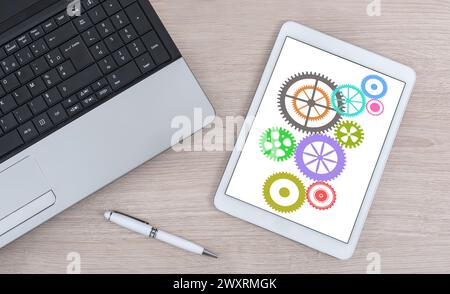 Cooperation concept shown on a digital tablet Stock Photo