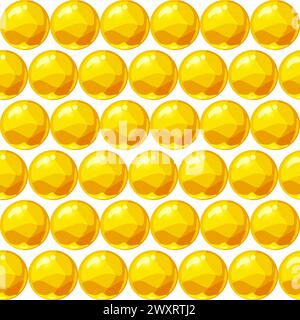 Colorful balls gold seamless pattern Stock Vector
