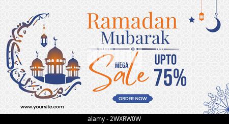 Ramadan mubarak mega sale banner design Stock Vector