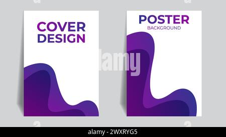 minimal abstract poster or cover design with purple gradient color. vector illustration Stock Vector