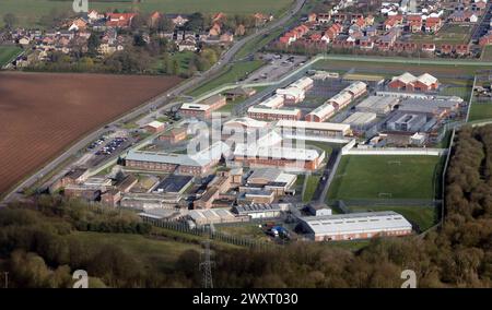 aerial view of HM Prison Wealstun Stock Photo