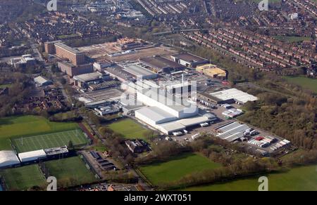 aerial view looking south west of the Nestlé York chocolate factory in York, UK Stock Photo