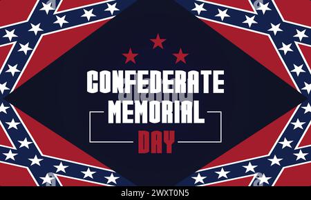 Remembering History Confederate Memorial Day Flag Design Inspiration Stock Vector
