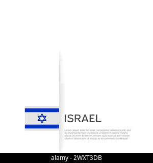 Israel flag background. State patriotic israeli banner, cover. Document template with israel flag, white background. National poster. Business booklet Stock Vector