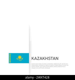 Kazakhstan flag background. State patriotic kazakh banner, cover ...