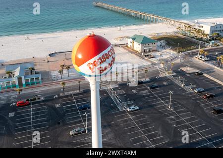 Images of the Pensacola Beach Water Tower. Located in Pensacola Beach, Florida, United States. The water tower is an iconic symbol of Pensacola.  ©Pau Stock Photo