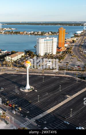 Images of the Pensacola Beach Water Tower. Located in Pensacola Beach, Florida, United States. The water tower is an iconic symbol of Pensacola. Stock Photo