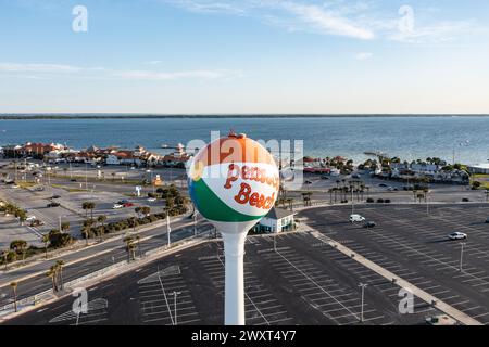 Images of the Pensacola Beach Water Tower. Located in Pensacola Beach, Florida, United States. The water tower is an iconic symbol of Pensacola.  ©Pau Stock Photo