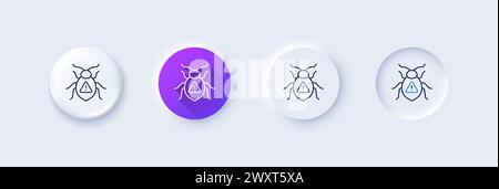 Software bug line icon. Cyber attack sign. Line icons. Vector Stock Vector