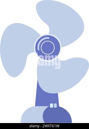 Portable room fan for room cooling. Fan device for air circulation. Summer vacation icon. Simple flat cartoon vector isolated on white background Stock Vector