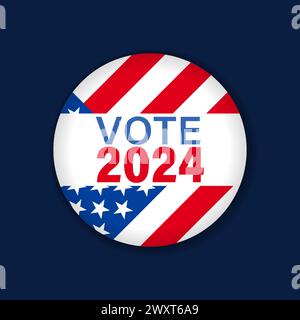 Vote 2024, Election USA round emblem. Presidential Election US, November 5. Vector illustration Stock Vector