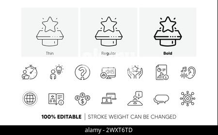 Ranking, Winner podium and Outsource work line icons. For web app, printing. Line icons. Vector Stock Vector