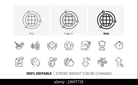 Chef hat, Customer survey, Approved application line icons. Scissors cutting, Artificial intelligence Vector Stock Vector