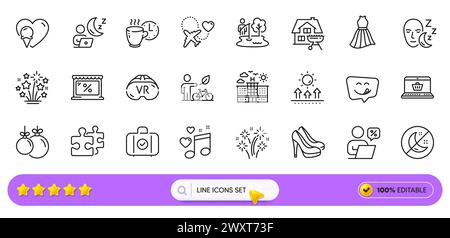 Ice cream, Grill and Puzzle line icons for web app. Pictogram icon ...