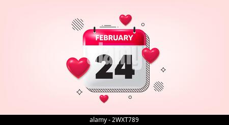24th day of the month icon. Event schedule date. Calendar date of February 3d icon. Vector Stock Vector