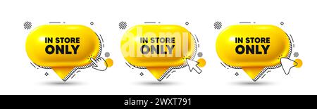In store sale. Special offer price sign. Chat speech bubble 3d icons. Vector Stock Vector