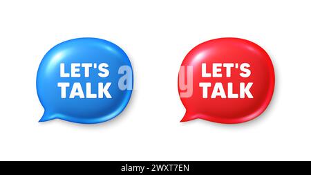 Lets talk tag. Connect offer sign. Chat speech bubble 3d icons. Vector Stock Vector