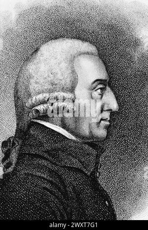 Portrait of Scottish economist Adam Smith, engraving, 18th century Stock Photo