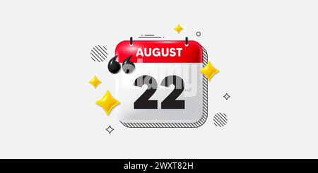 22th day of the month icon. Event schedule date. Calendar date of August 3d icon. Vector Stock Vector