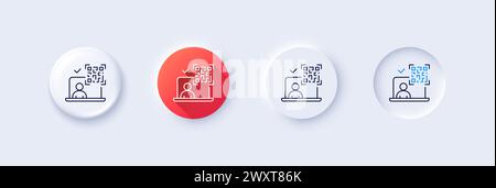 Qr code line icon. Scan barcode sign. Line icons. Vector Stock Vector