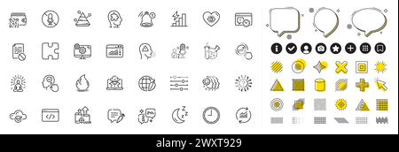 Set of Moon, Yoga and Podcast line icons for web app. Pictogram icon. Design elements, Social media icons. Vector Stock Vector