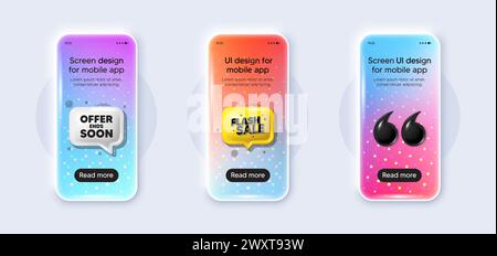 Offer ends soon. Special offer price sign. Phone 3d mockup gradient screen. Vector Stock Vector