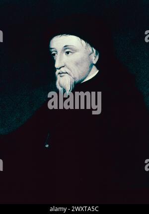 Portrait of English poet Geoffrey Chaucer Stock Photo