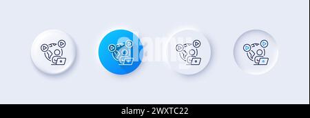 Video conference line icon. Online meeting sign. Line icons. Vector Stock Vector