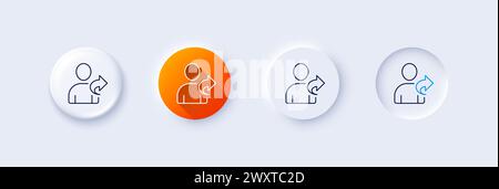 Refer a friend line icon. Share sign. Line icons. Vector Stock Vector