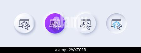 Internet line icon. Online web service sign. Line icons. Vector Stock Vector