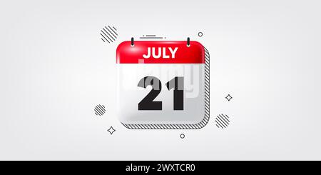 21th day of the month icon. Event schedule date. Calendar date of July 3d icon. Vector Stock Vector