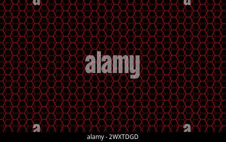 red hexagonal net seamless patterned background Stock Vector