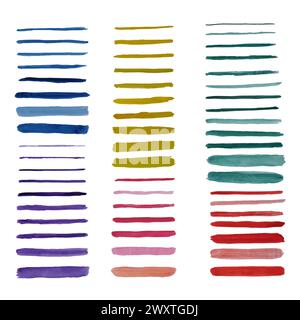 Colorful vector watercolor brush strokes set. Spots on a white background. Watercolor texture watercolor paint stains vector Stock Vector