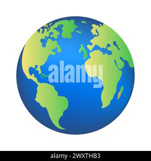 Earth. Earth planet flat icon. Earth day concept. Vector illustration isolated on white background. Stock Photo
