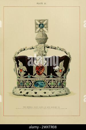 The Imperial State Crown of King Edward VII. Illustration for The Art of Heraldry by Arthur Charles Fox-Davies (T C and E C Jack, 1904).   From The art of heraldry : an encyclopædia of armory by Fox-Davies, Arthur Charles Stock Photo