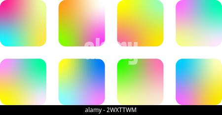 set of gradient color app icon backgrounds. Vector illustration Stock Vector
