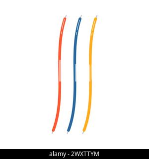 Electric cable wires. Electrician tools, electrician supplies flat vector illustration Stock Vector