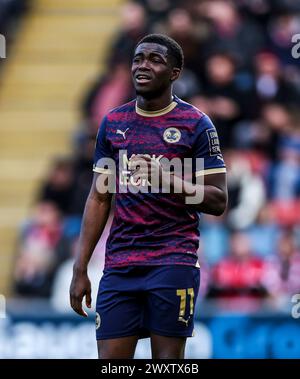 Peterborough United's Kwame Poku during the Sky Bet League One match at the Gaughan Group Stadium, London. Picture date: Monday April 1, 2024. Stock Photo