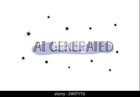 AI generated word in doodle simple style. Text about chat gpt and robots. Stock Vector