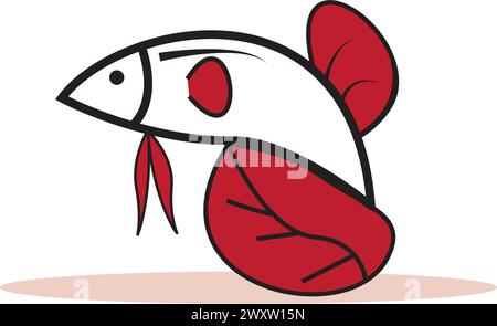Fish logo template. Creative vector symbol of fishing club or online Stock Vector