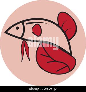 Fish logo template. Creative vector symbol of fishing club or online Stock Vector