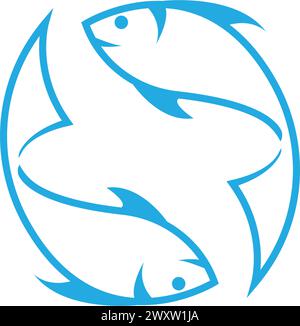 Fish logo template. Creative vector symbol of fishing club or online Stock Vector