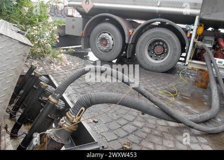 Refuelling at a service station on the outskirts of Milan (Italy) Stock Photo