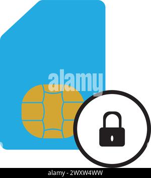 Card, gsm, mobile, phone, sim card, sim card, telephone logo template vector icon illustration design Stock Vector