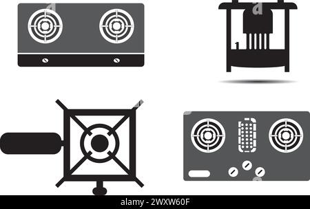 Stove Logo Template vector icon illustration design Stock Vector