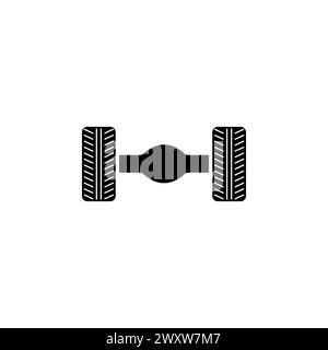 Car Rear Axle Suspension. Flat Vector Icon. Simple black symbol on ...