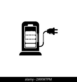 Charging Station for Electric Car flat vector icon. Simple solid symbol isolated on white background Stock Vector