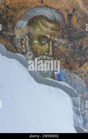 Fresco painting of Saint, Gradac monastery, 13th century, National Museum, Belgrade, Serbia Stock Photo